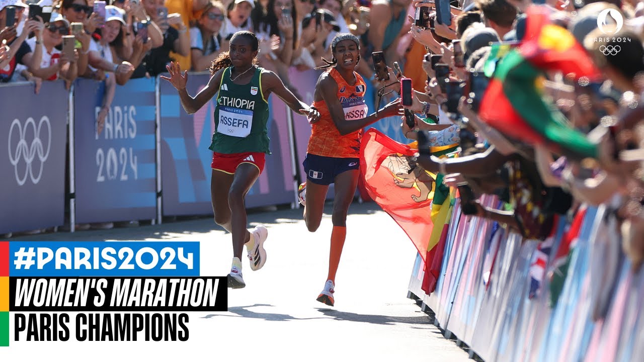 🤯 CRAZY 🤯 sprint for gold in the women's marathon! | Paris Champions