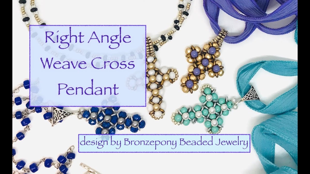 Right Angle Weave Cross Pendant