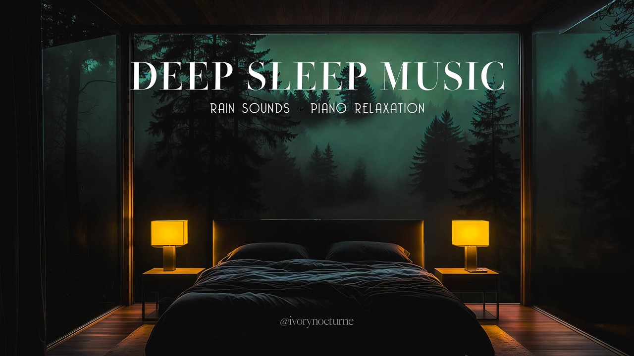 Healing Piano Music with Soft Rain - Cozy Bedroom Soundscape for Stress, Anxiety, and Insomnia
