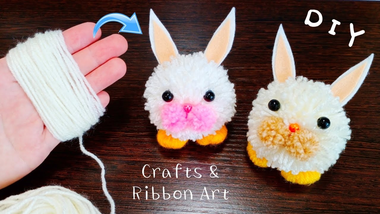 Super Easy Funny Bunny Making Idea with Wool - DIY Woolen Crafts - Amazing Woolen Dolls Making Ideas