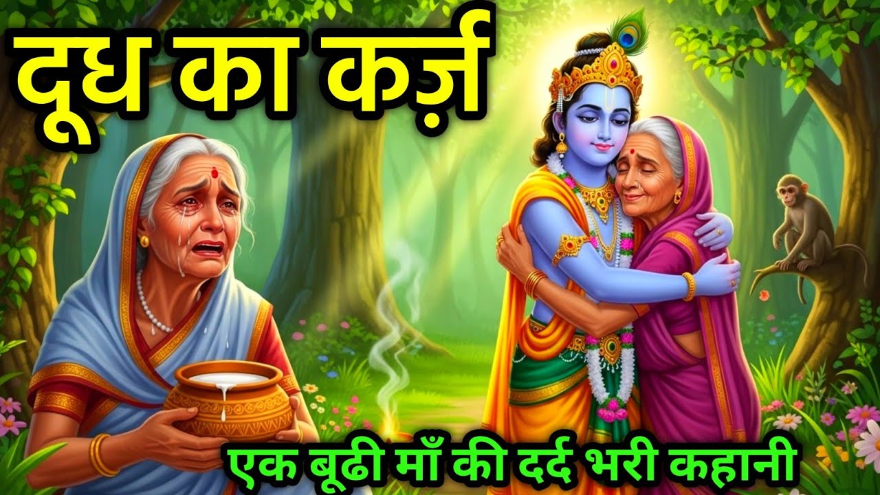 एक बूढी मां की दर्द भरी सच्ची कहानी |  दूध का कर्ज़ | hindi kahani | krishna motivation story #geeta