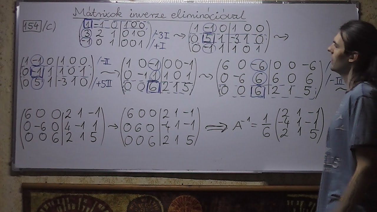 Matematika 1. 13/07. Mátrixok inverze