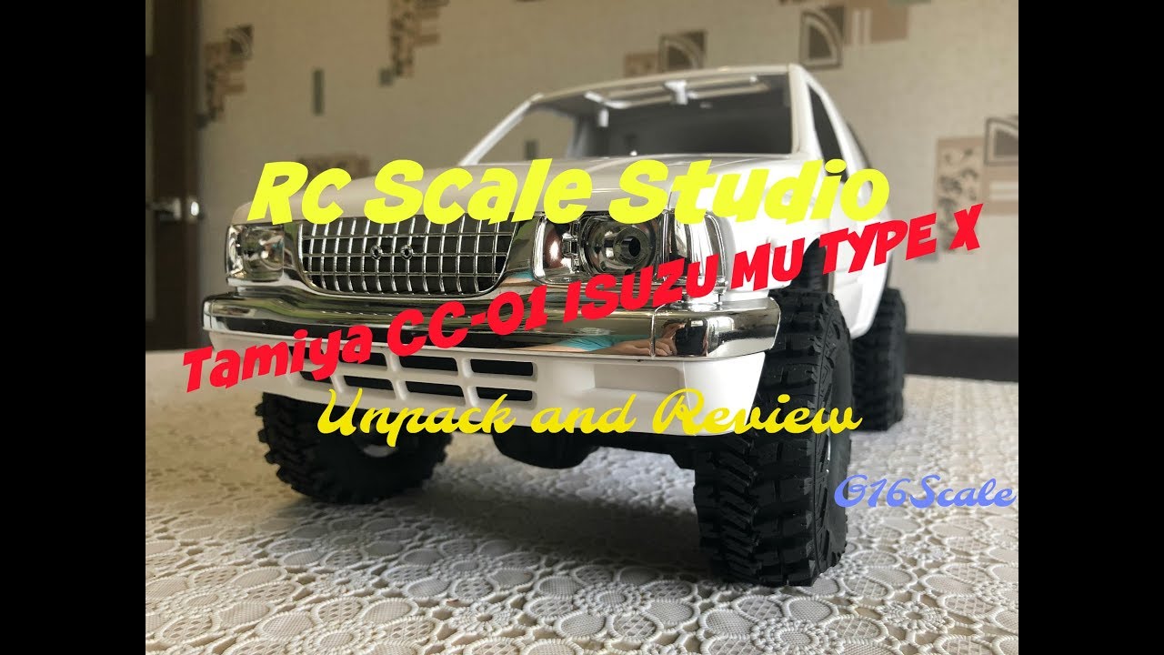 Rc scale studio 4x4 Tamiya CC-01 Isuzu Mu Type X unpack and review