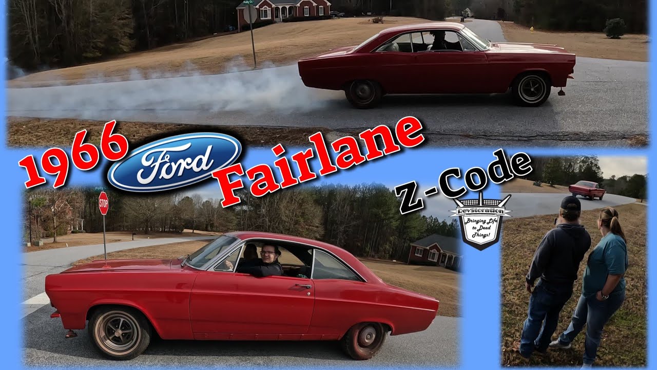 1966 Ford Fairlane Z-Code 390FE 4-speed - FIRST DRIVE in YEARS? TIRE SMOKING ACTION?