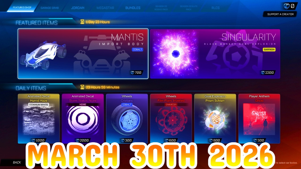 Rocket League ITEM SHOP Daily #488 (30th March 2026)
