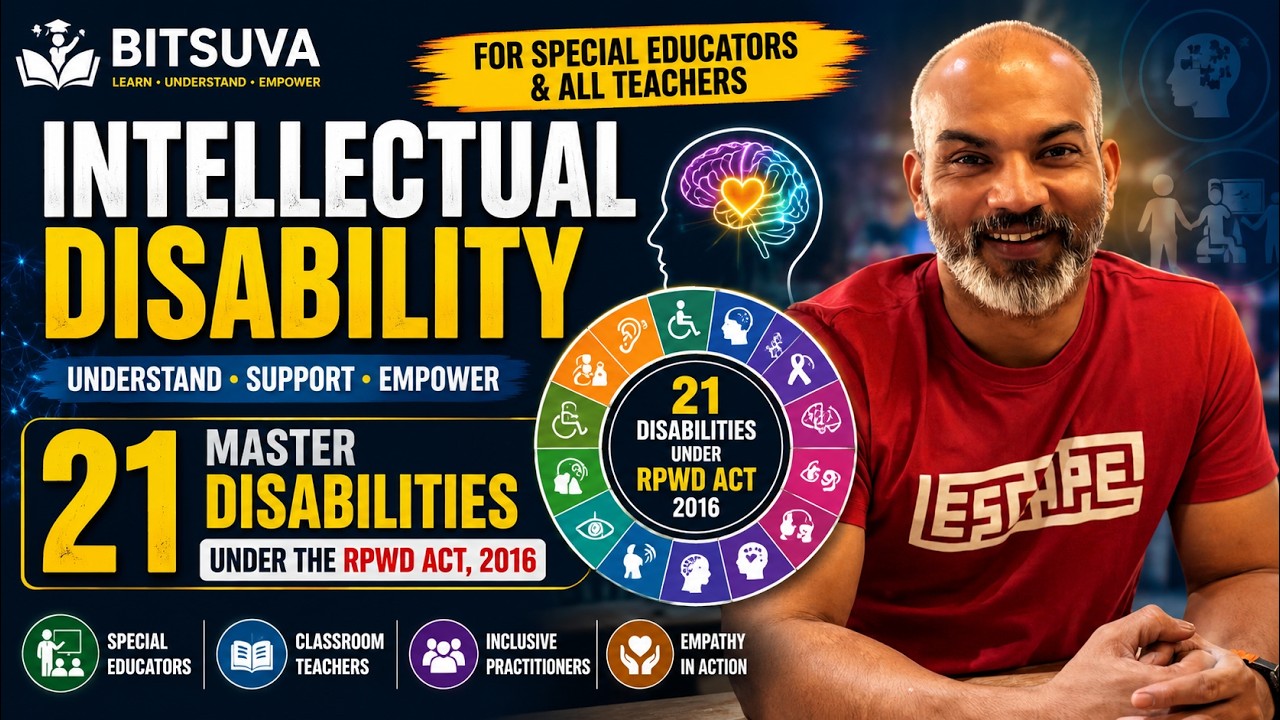 Intellectual Disability Identify- Intervene- Diagnose | Master 21 Disabilities RPWD Act | Bitsuva
