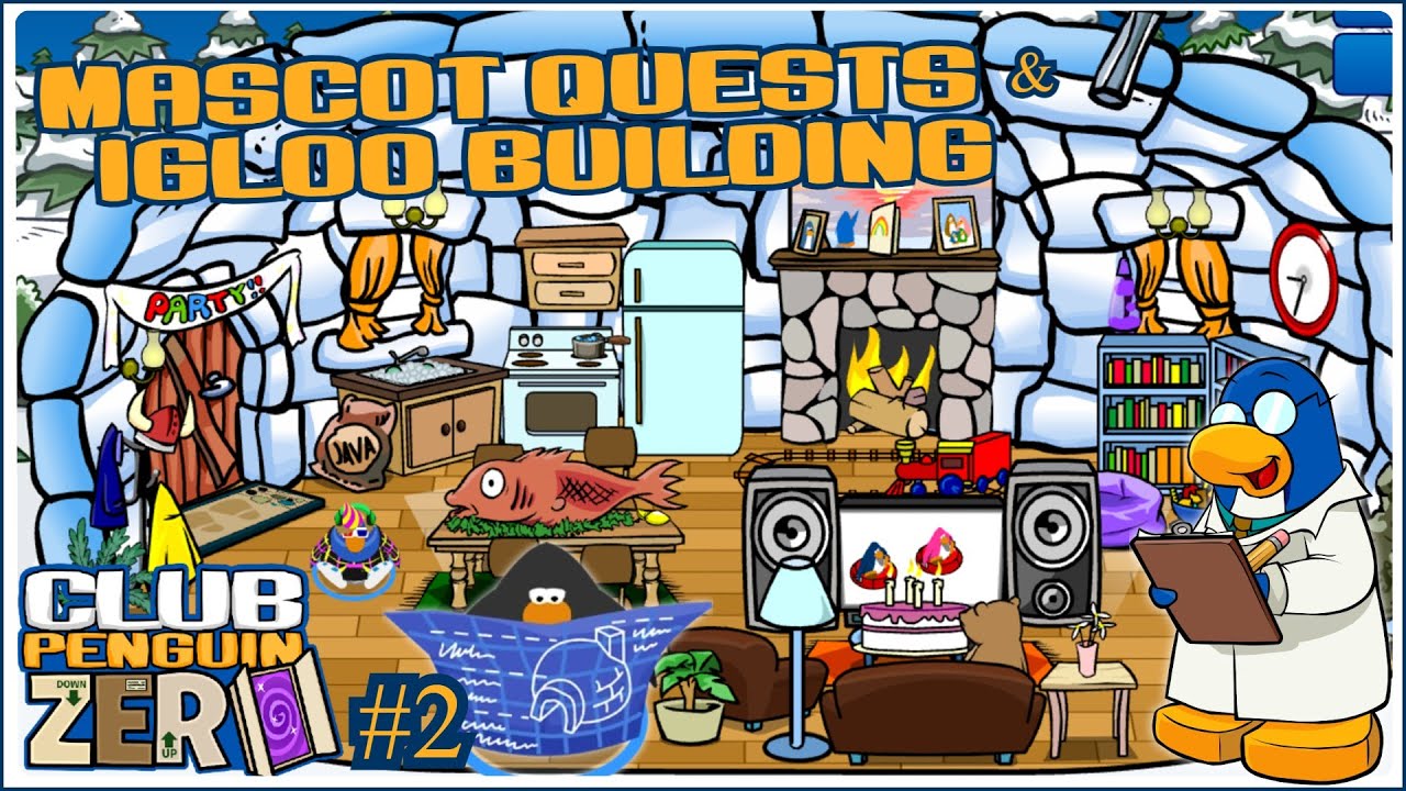 More Mascot Quests and igloo building! [Club Penguin Zero #2]