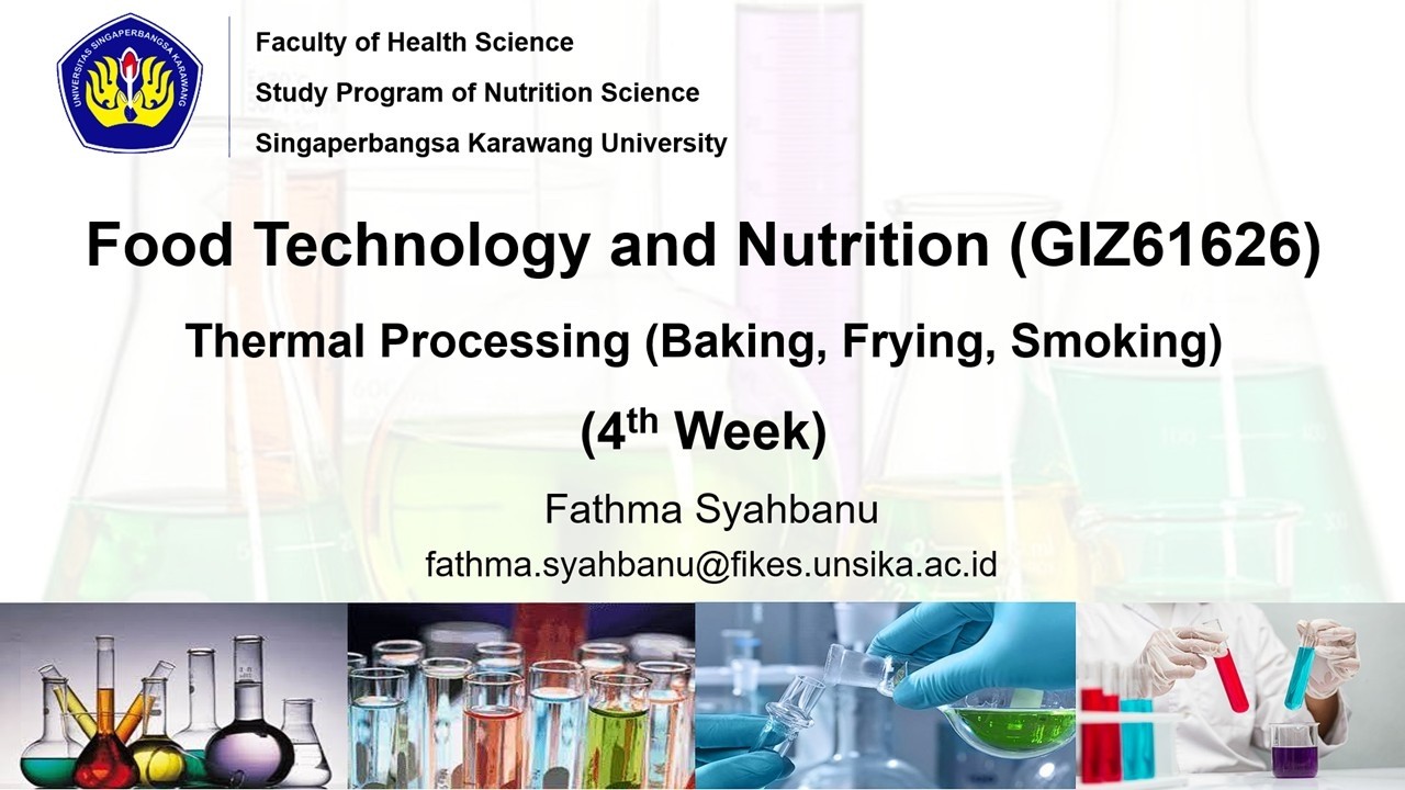 Teknologi Pangan dan Gizi I PROSES TERMAL I BAKING DAN ROASTING PART 2