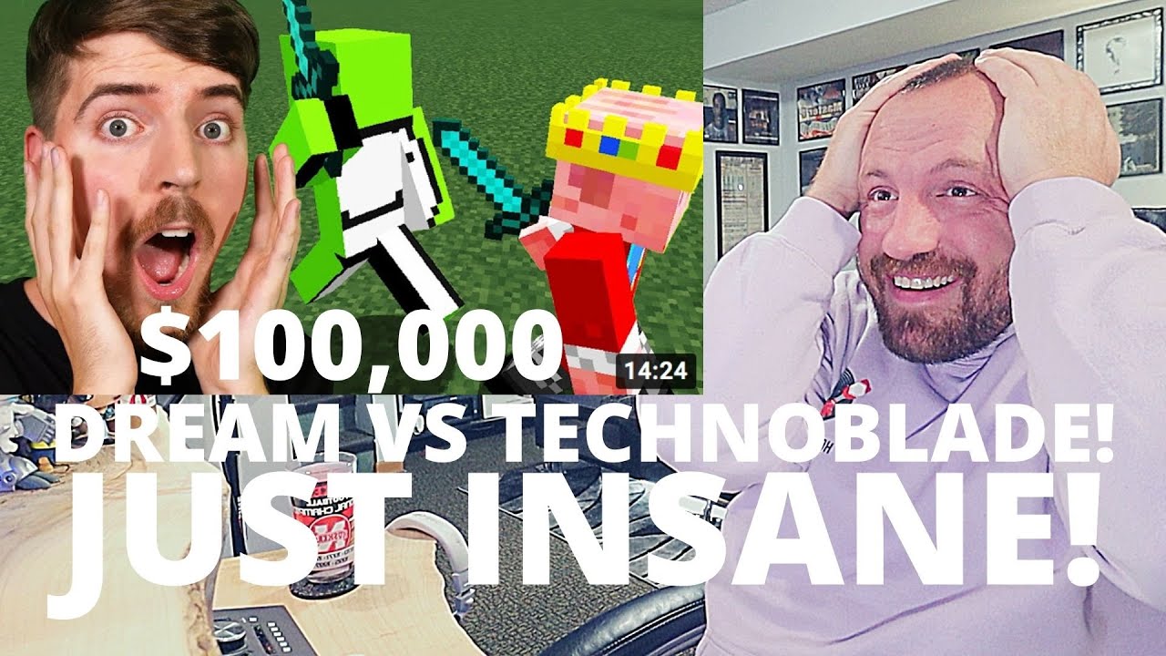 $100,000 Dream vs Technoblade Duel! (BEST REACTION!) just WOW! (MrBeast Gaming)