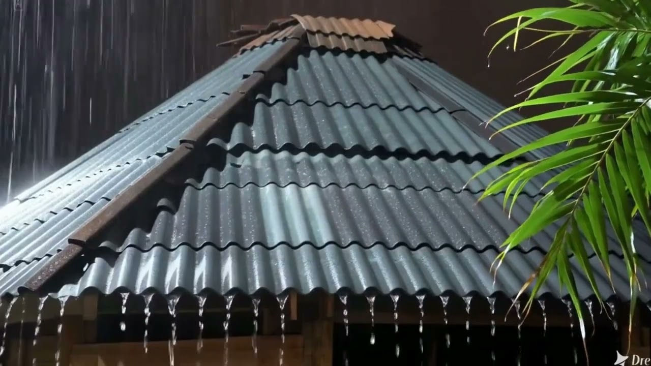 Rain on Tin Roof ASMR for Deep Sleep | No Music, Relaxing Night Rain Sounds