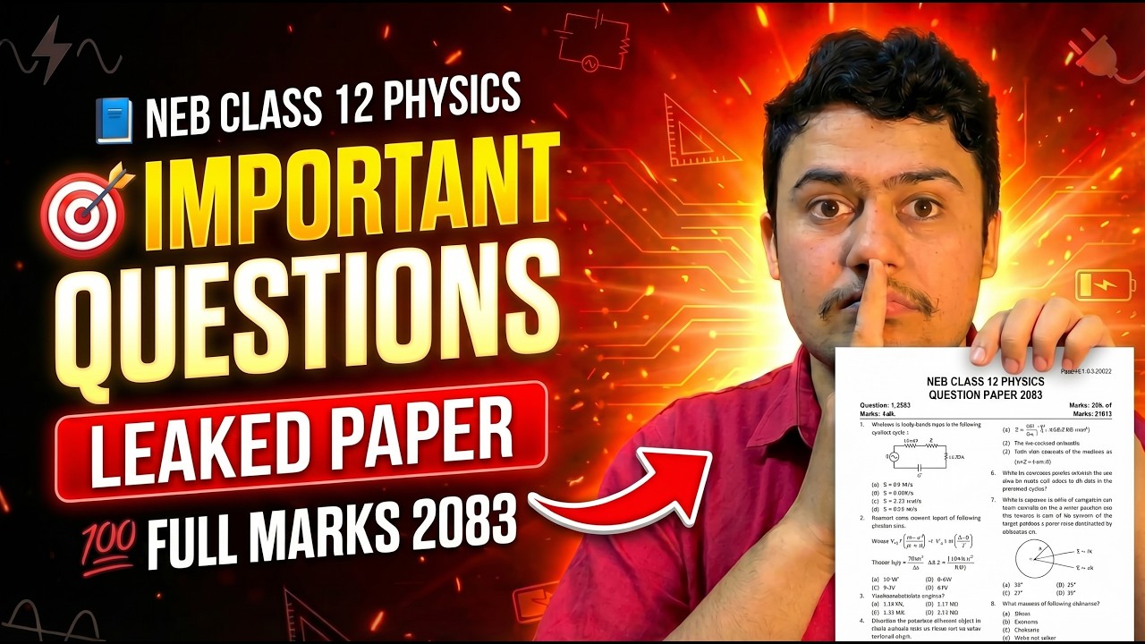 NEB Class 12 Physics Important Questions 2083 | Fixed Questions | Guaranteed Full Marks!
