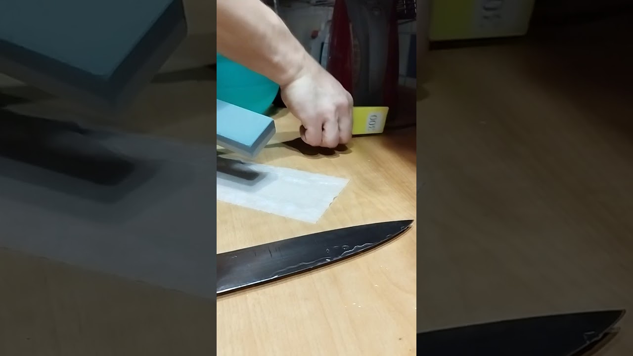 Заточка кухонной нержавейки бруском за 150 рублей