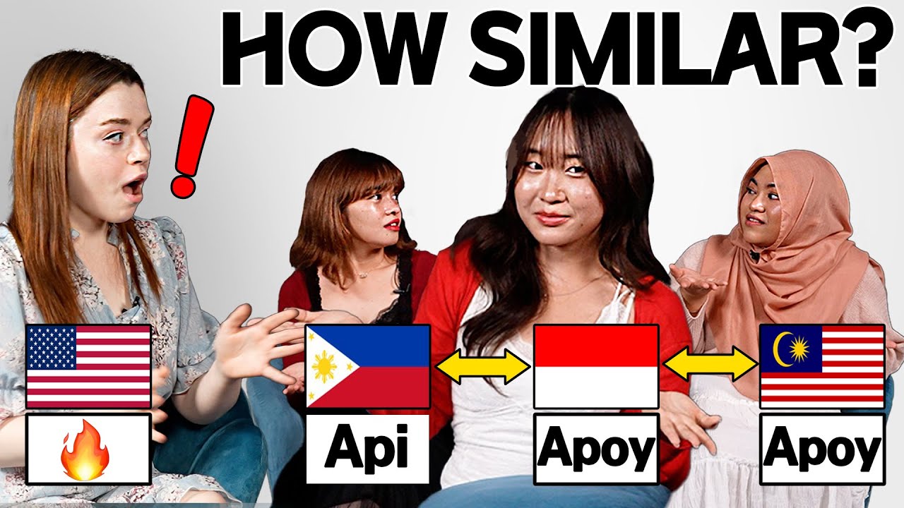 American Was Shocked by Word Difference Between 3 Asian Languages! lMalaysia, Indonesia, Philippines