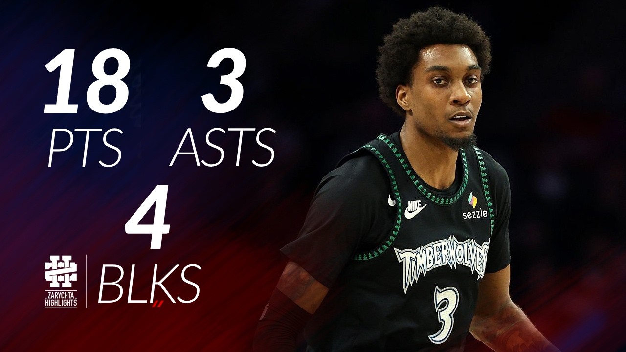 Jaden McDaniels 18 pkt. 3 asysty 4 bloki przeciwko Hawks w sezonie 25/26