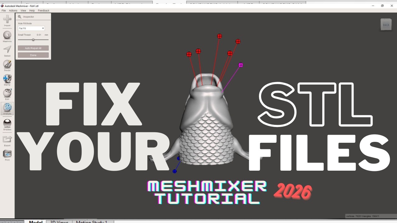 Как восстановить файлы STL/OBJ | Учебник по Meshmixer | Руководство по 3D-печати для новичков