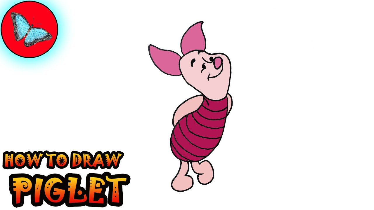 How To Draw Piglet From Winnie The Pooh | Drawing Animals