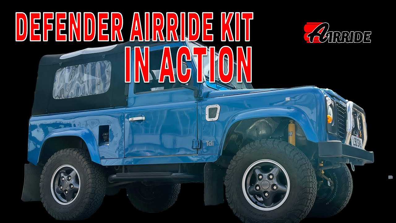 Land Rover Defender Air Suspension conversion kit being installed to Defender 90. Full AirRide kit.