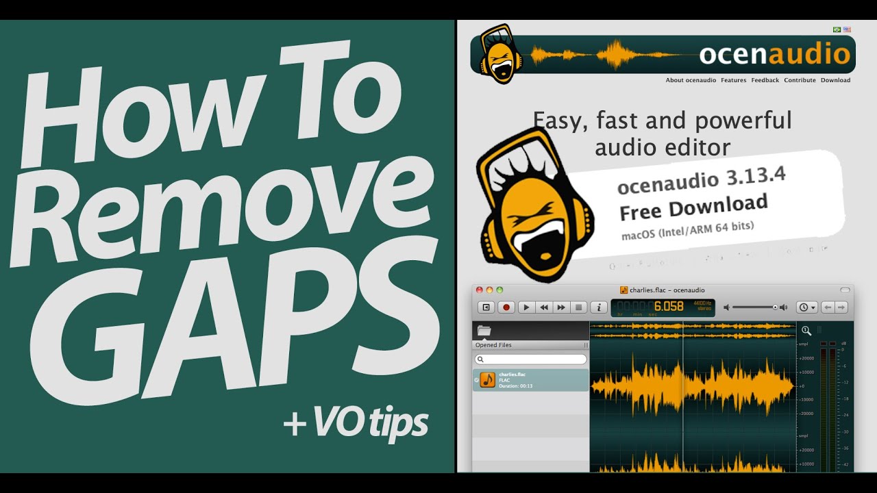 How To Remove Gaps In Audio File Tip - Ocenaudio FREE Software - @WILIRivews