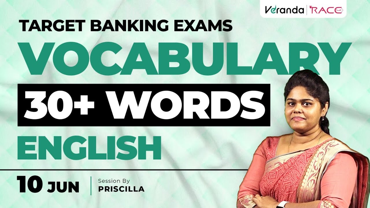 TARGET BANKING EXAMS | VOCABULARY 30+ WORDS | ENGLISH | BY PRISCILLA MAAM