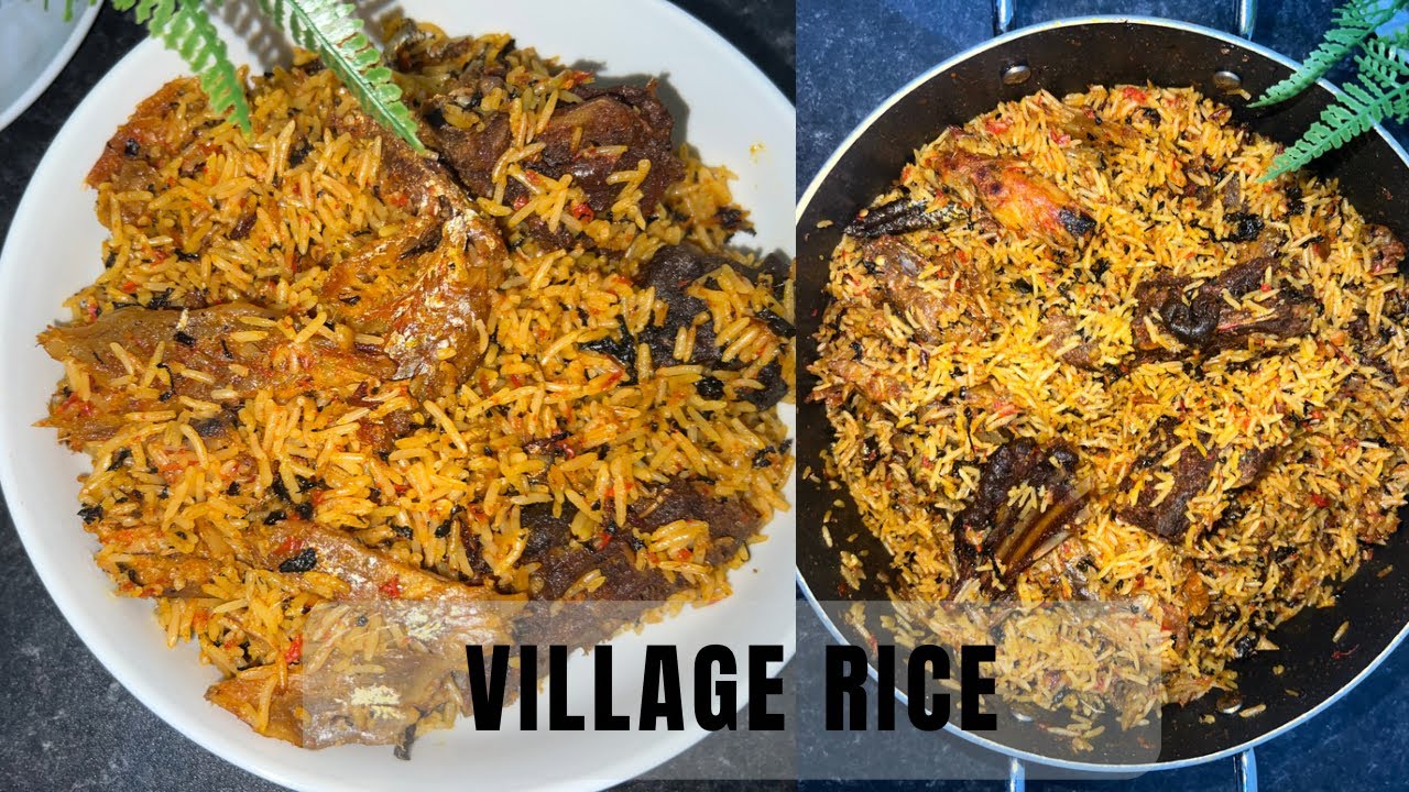 NIGERIAN VILLAGE RICE | PALM OIL RICE | MOUTH WATERING RECIPE