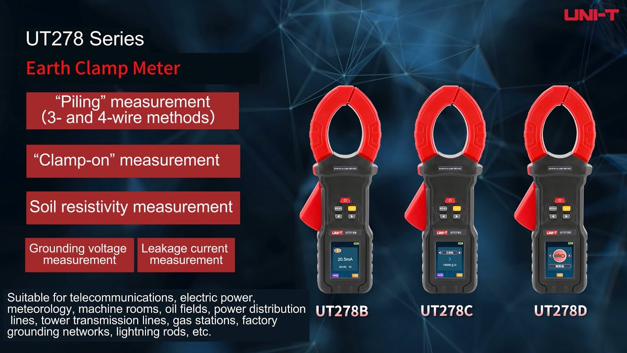 How to Measure Ground Resistance with UNI-T UT278 Series (Clamp-on, 3 & 4-Wire Methods)
