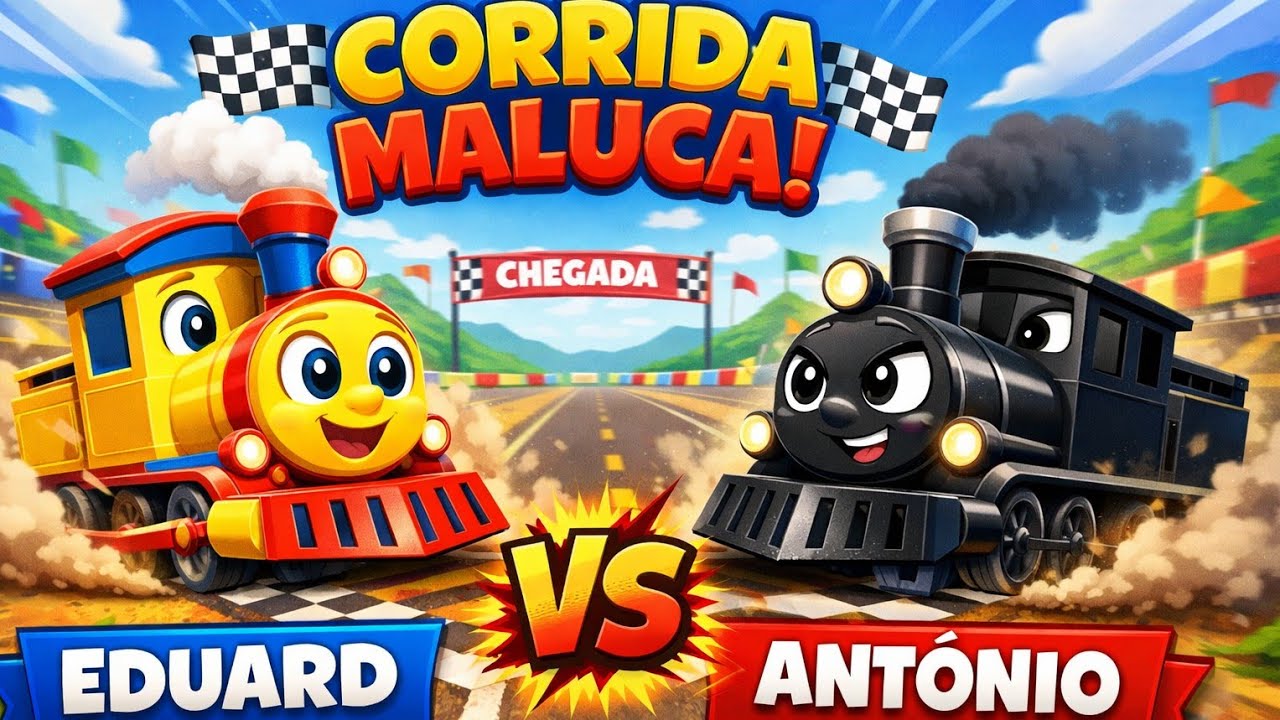 Trenzinho amarelo entra numa corrida eletrizante com Antônio!Quem vai vencer a aventura imperdível?