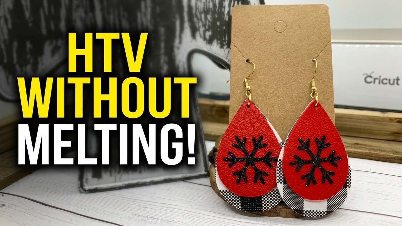 How to make faux leather earrings with tips and tricks to apply heat transfer vinyl