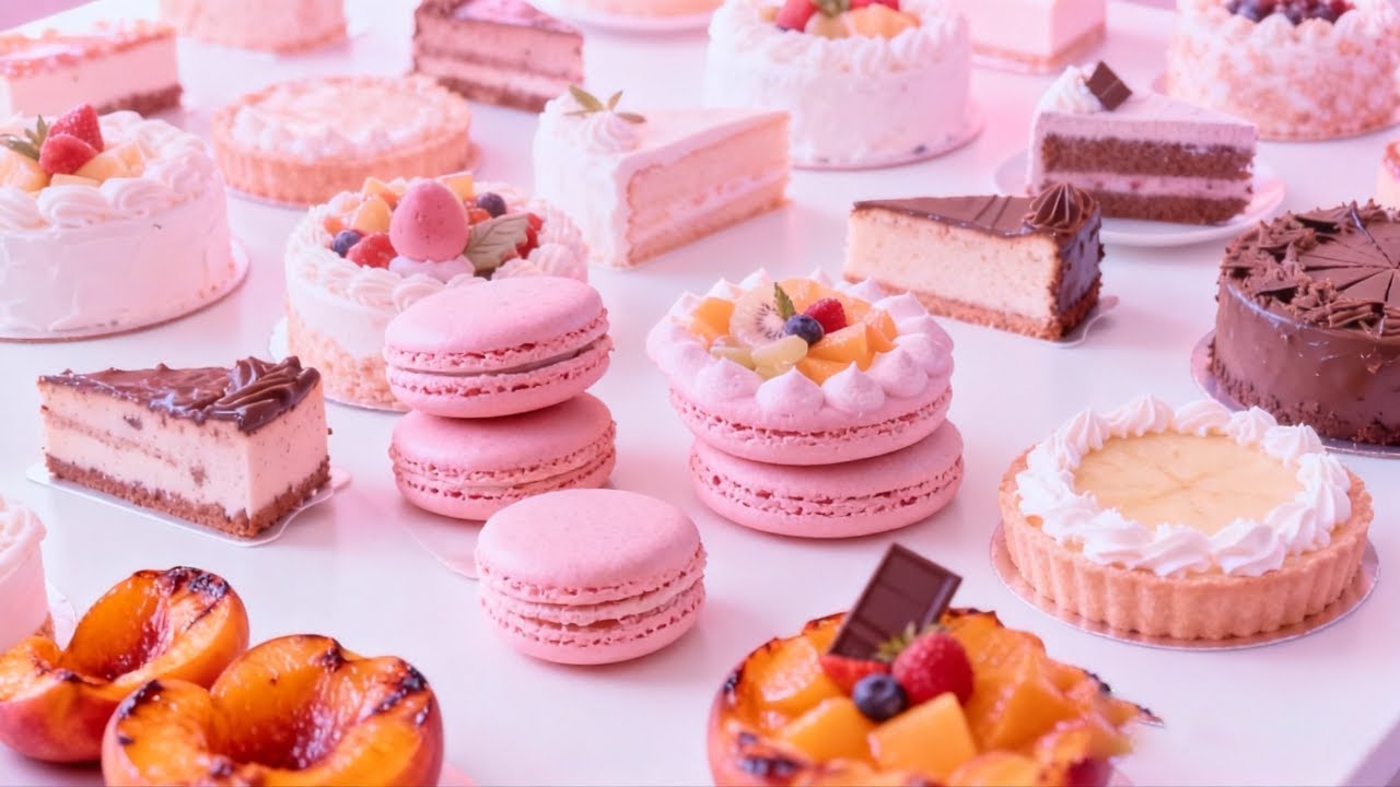Satisfying Relaxing Video_Peach Macarons Recipe