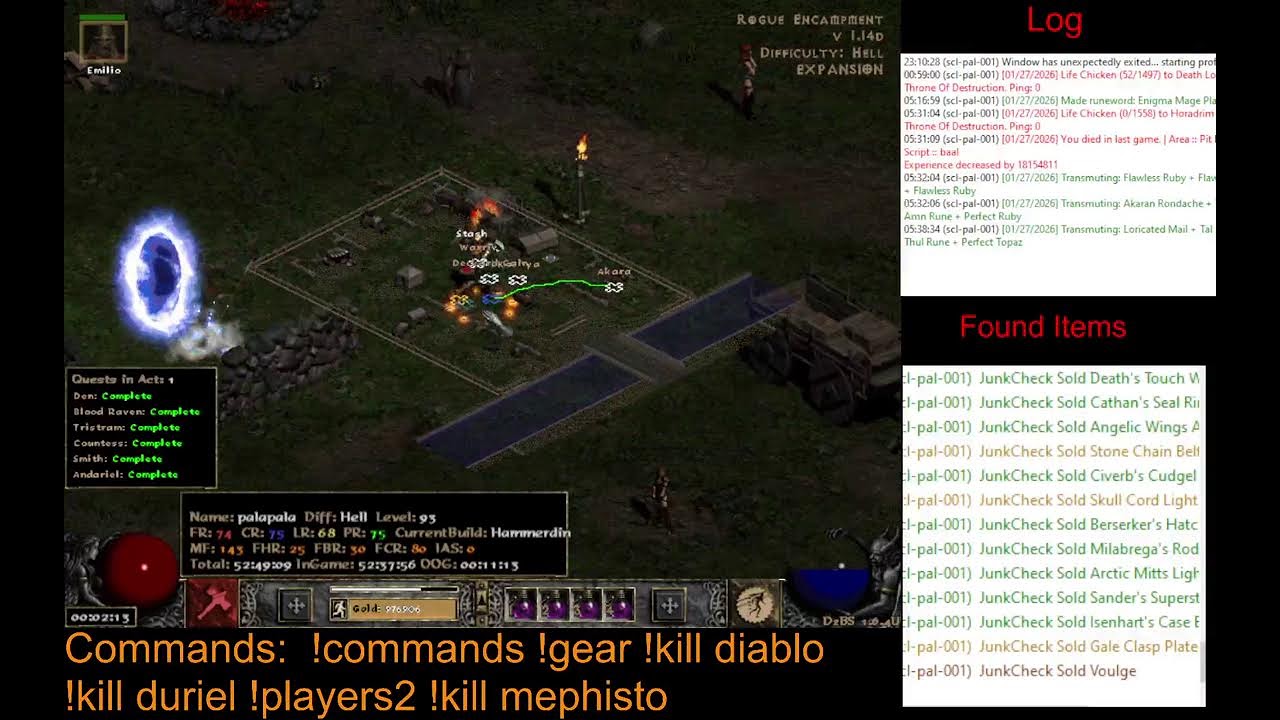 Diablo 2 played by AI - Paladin - Day 19 (new commands available)
