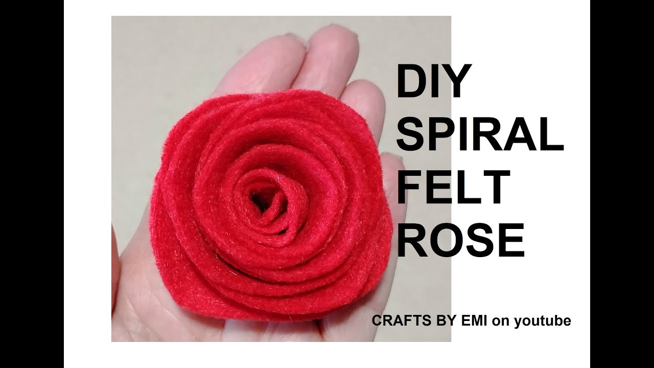 DIY SPIRAL FELT ROSE, Easy fabric flowers, flower making