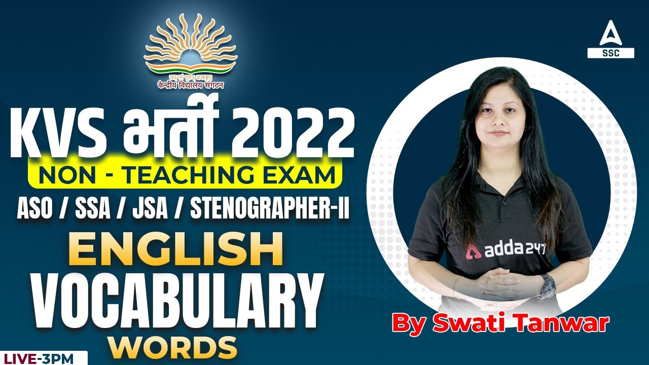 KVS Recruitment 2022 Non Teaching Staff | KVS English | Vocabulary words