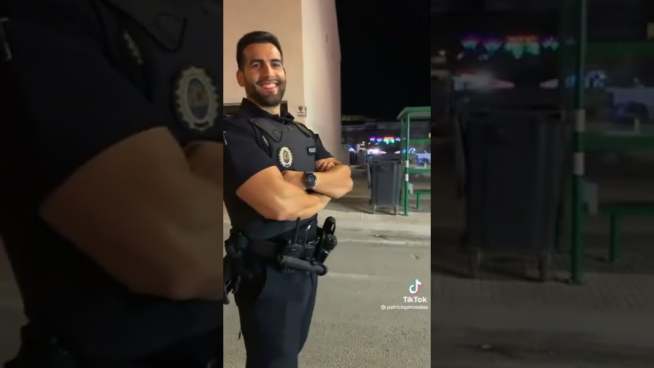 Handsome Latin Bearded Muscle Hunk Police