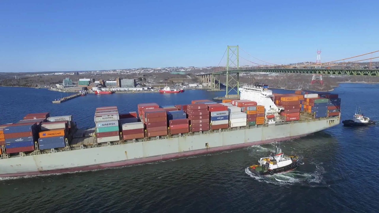 DJI Phantom 3 Video - AGIOS MINAS Under MacKay Bridge - Port of Halifax (Mar 21, 2017)