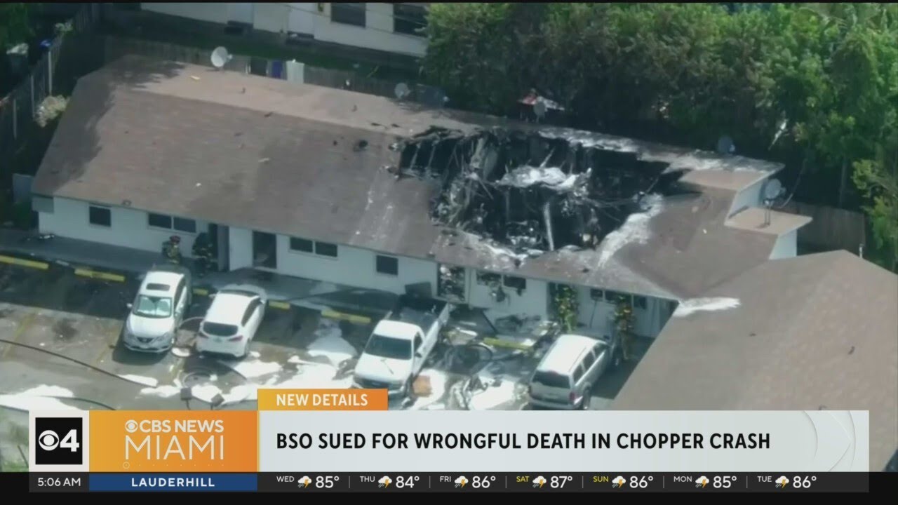 Family of woman killed when BSO helicopter crashed into her apartment is taking legal action