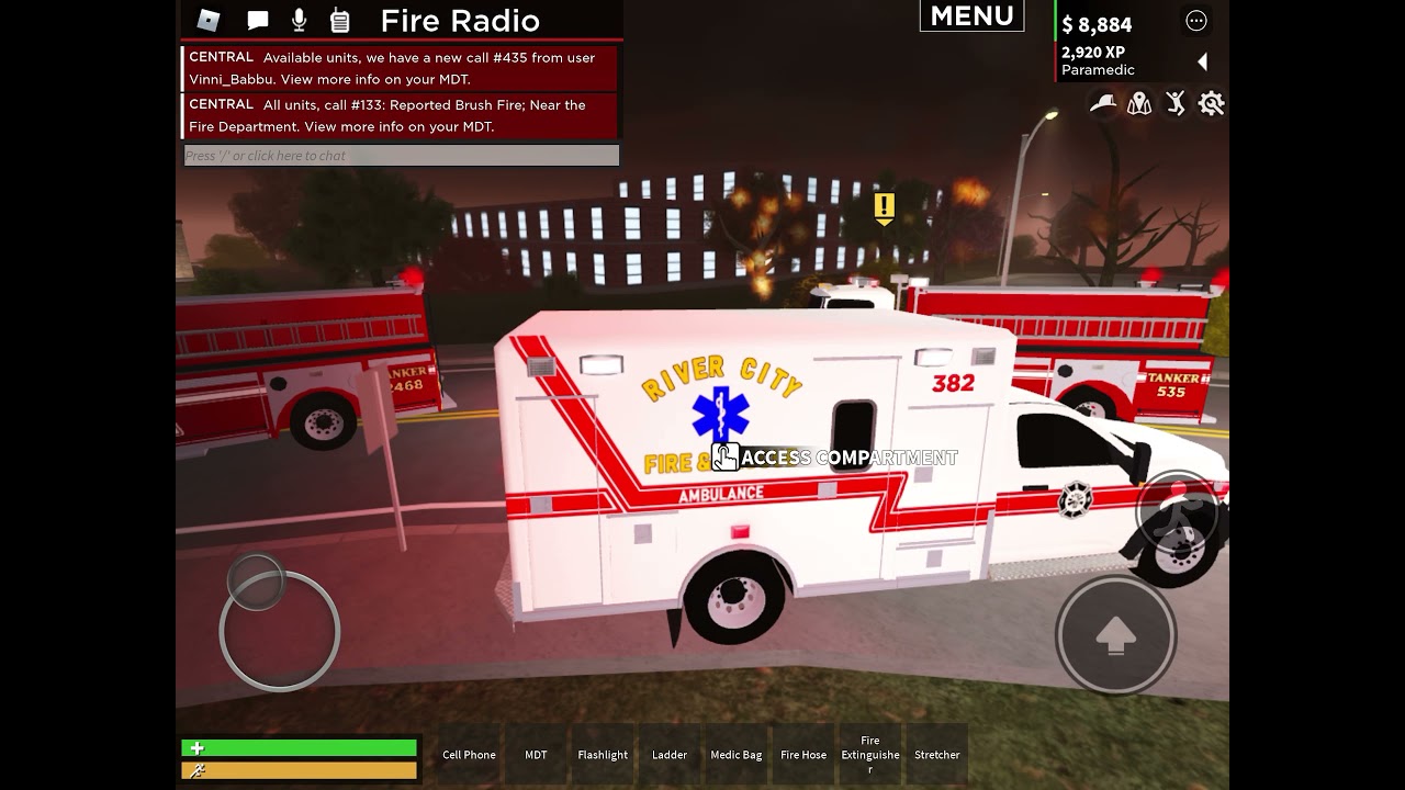 Being firefighter in emergency response:liberty county Roblox
