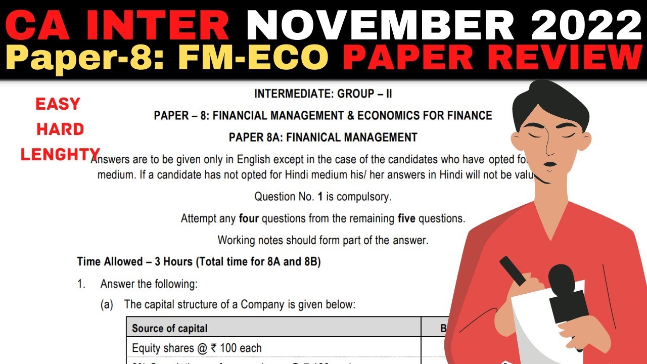 CA Inter November 2022 Exams |Paper-8: FM-ECO PAPER Review | Honest paper Review | Paper Very hard?