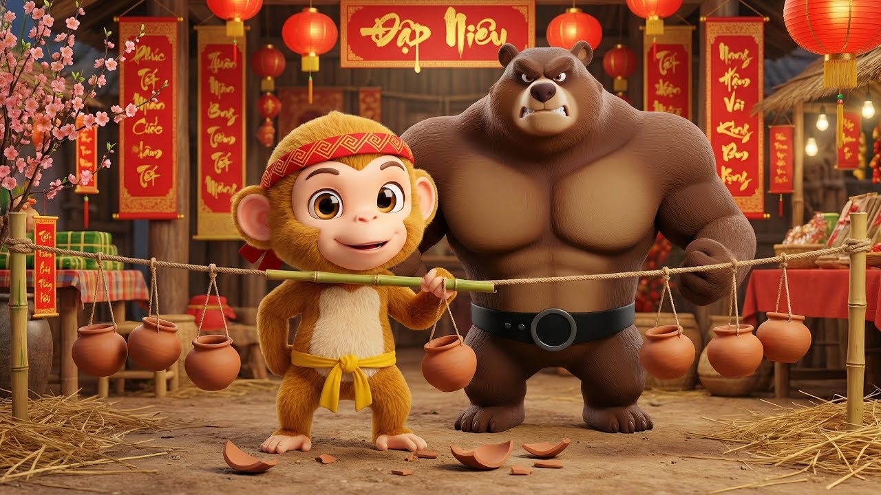 trò chơi dân gian ngày tết của chú khỉ con
