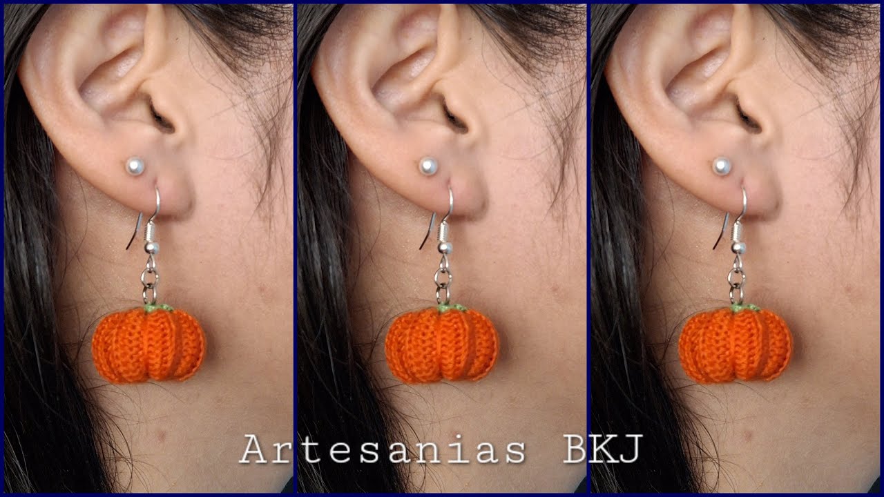 Hoy te enseño a hacer estos hermosos aretes de calabacitas / Pumpkin Earrings Tutorial