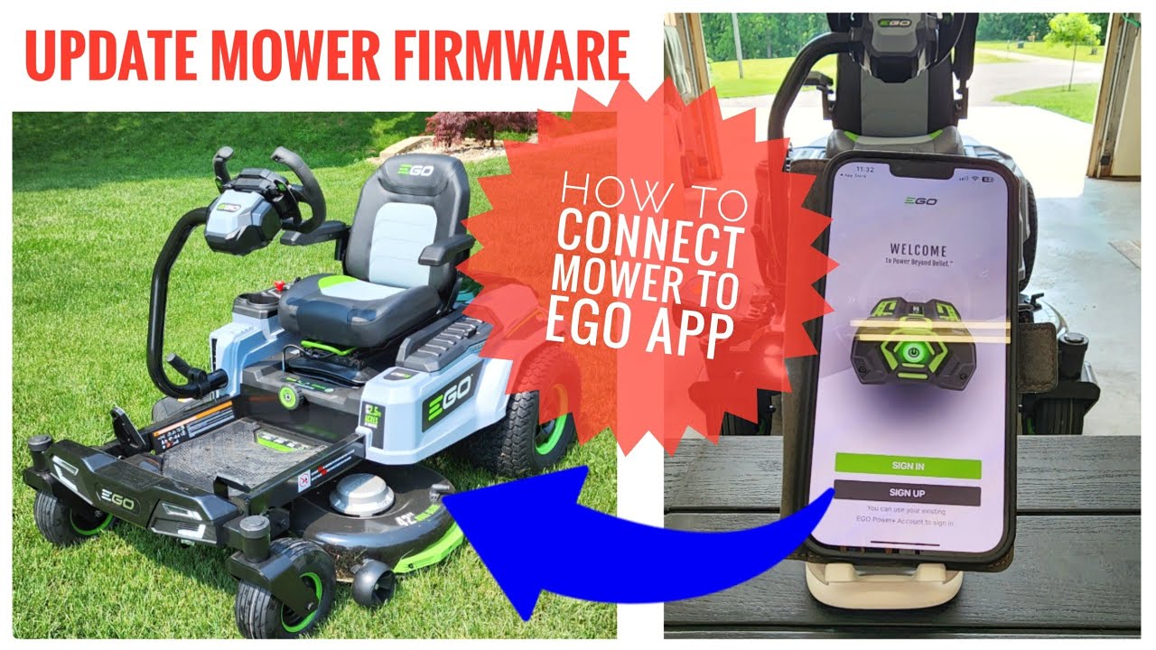 EGO Zero Turn Riding Mower How To Connect To iPhone App & Update Firmware Night Rider Lights