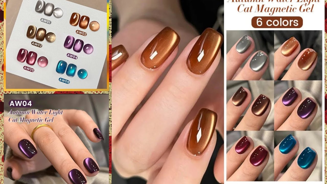BORN PRETTY AUTUMN WATER LIGHT CAT MAGNETIC GEL POLISHES SWATCHES