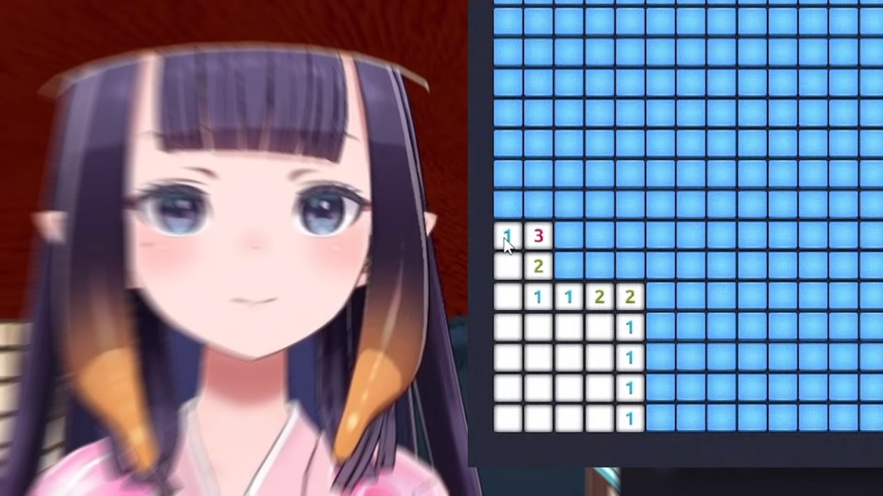 Ina does Minesweeper speedrun. Shocking chat