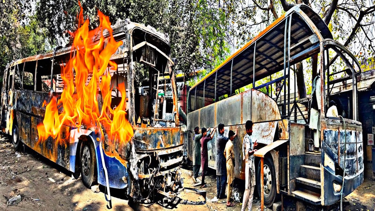 A Burnt Passenger Bus Was Cut Up And Made Whole | Handmade In Local Factory | Sleeper Bus | Part - 2