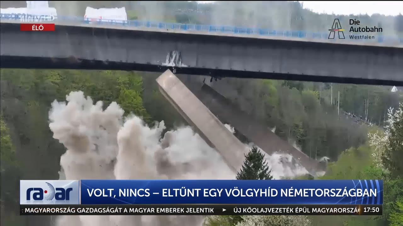 Radar - Volt, nincs – eltűnt egy völgyhíd Németországban (2023-05-10) - HÍR TV