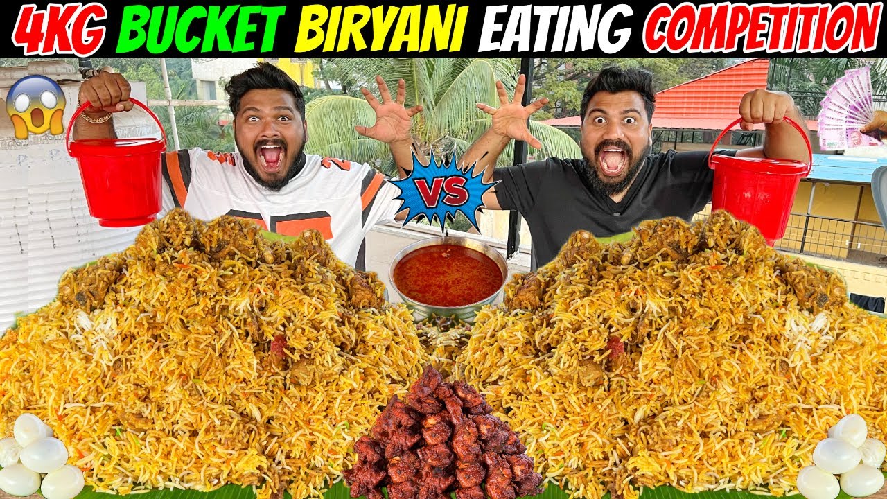 4KG BUCKET CHICKEN BIRYANI EATING CHALLENGE😱 AMBUR BUCKET BIRYANI COMPETITION🔥 (Ep-706)