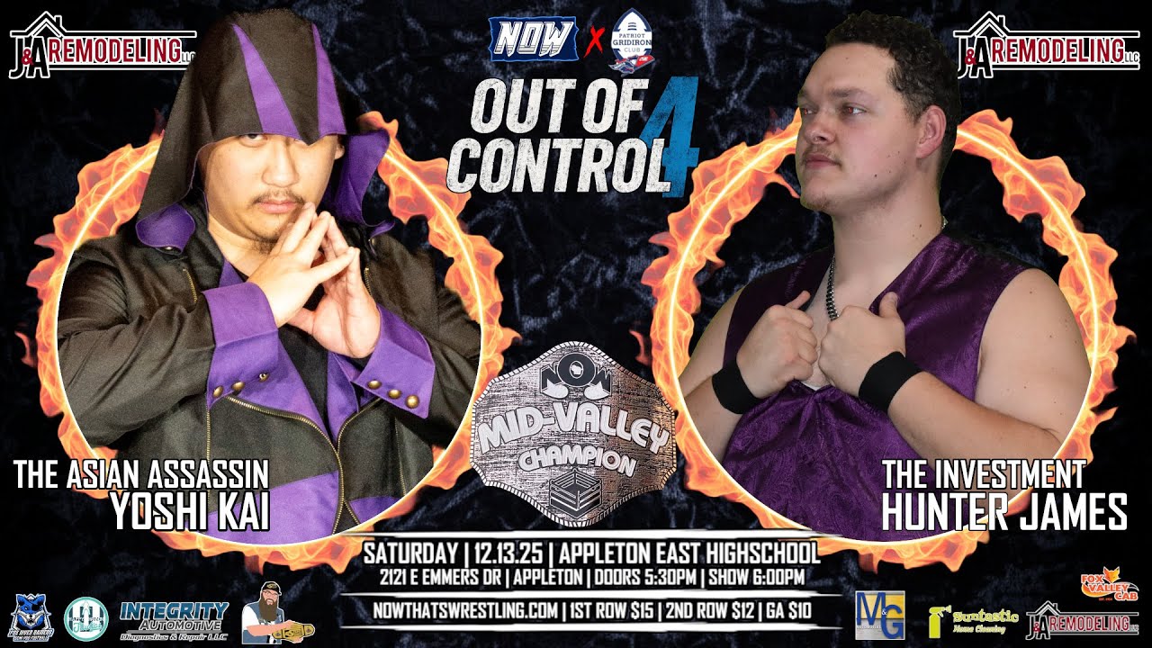 Yoshi Kai (c) vs. Hunter James | Mid Valley Championship | Out of Control 4 | 12-13-2025