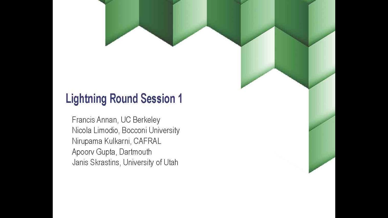 Conference on Finance and Development-Lightning Round Session 1