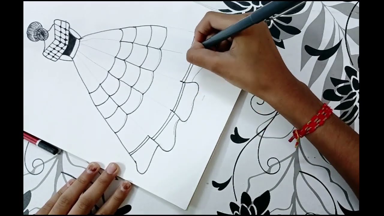 Easy mandala girl in lehenga🪷🌼✨️ [ beautiful drawing ] [ Easy drawing ideas ] [ Draw with Anishka]