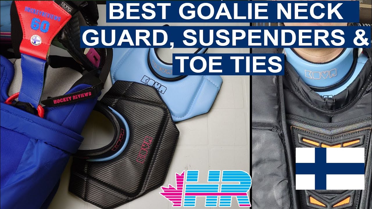 Kova hockey goalie Neck Guard, T-Flex toe ties, & suspenders review! Simply the best gear!