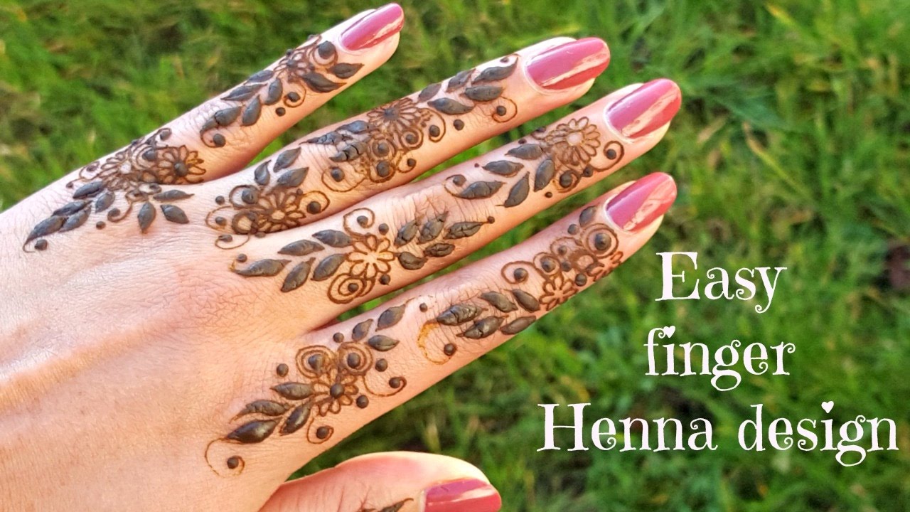 Beautiful Easy DIY Henna mehndi design on fingers