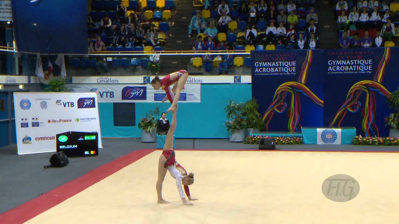 BELGIUM  Women's Pairs - Combined Qualifications  -- 2014 Acrobatic Worlds, Levallois-Paris (FRA)
